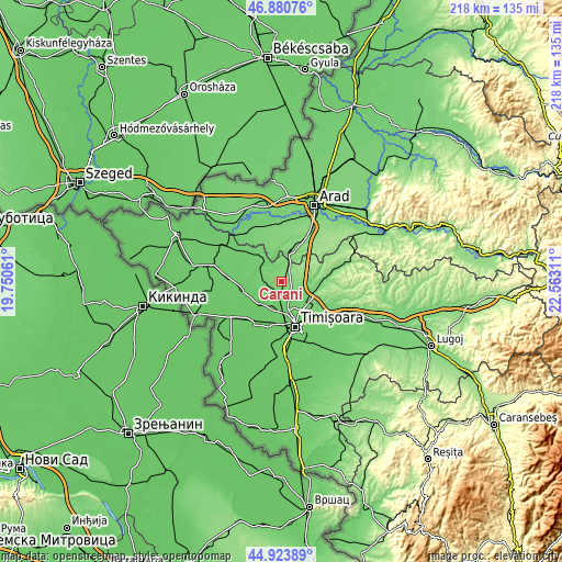 Topographic map of Carani