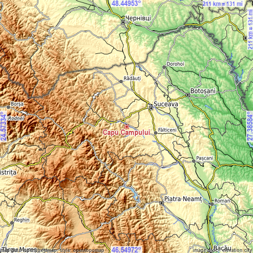 Topographic map of Capu Câmpului