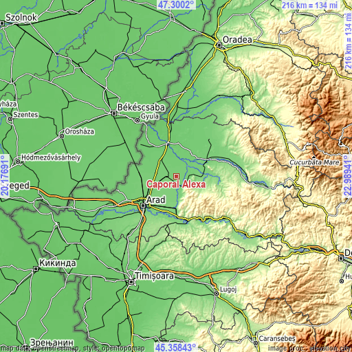 Topographic map of Caporal Alexa