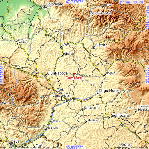 Topographic map of Cămăraşu