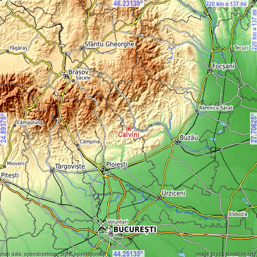 Topographic map of Calvini