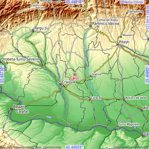 Topographic map of Călui