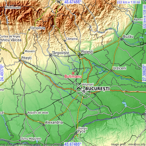 Topographic map of Butimanu