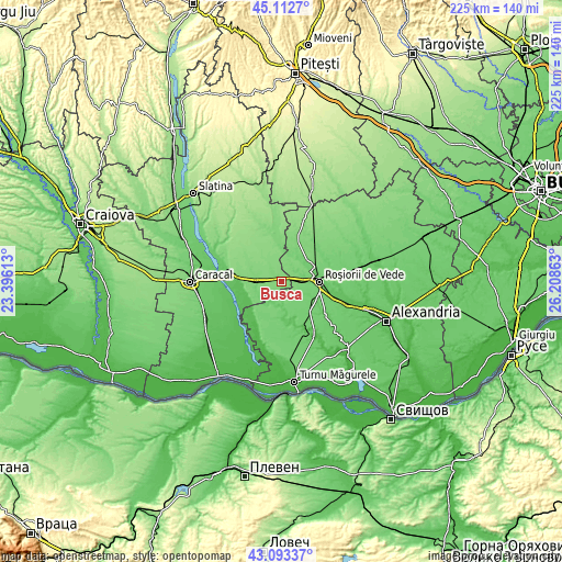 Topographic map of Bușca