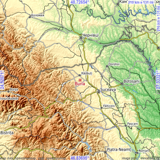 Topographic map of Burla