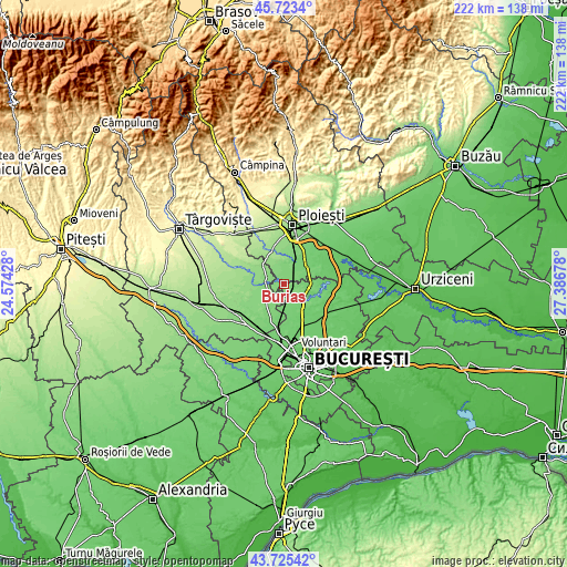 Topographic map of Buriaș