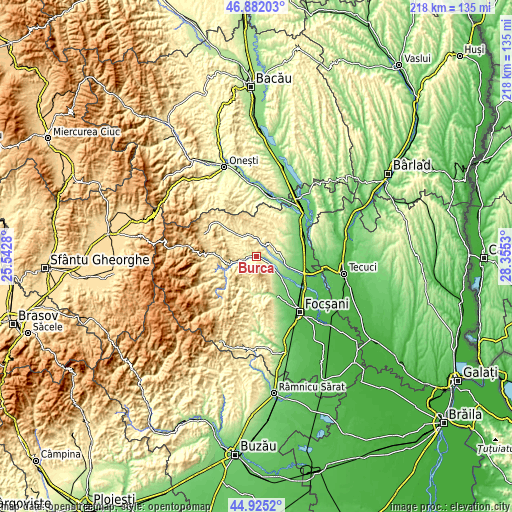 Topographic map of Burca