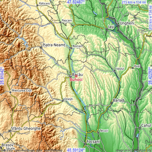 Topographic map of Buhoci