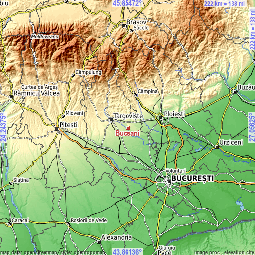 Topographic map of Bucşani