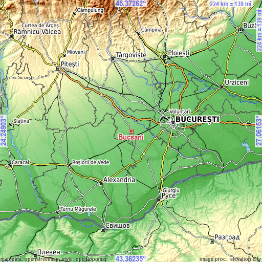 Topographic map of Bucşani