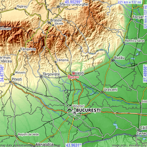 Topographic map of Bucov