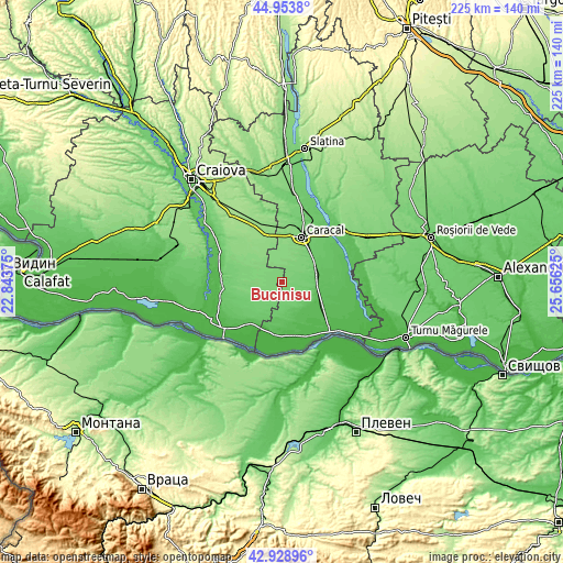 Topographic map of Bucinişu