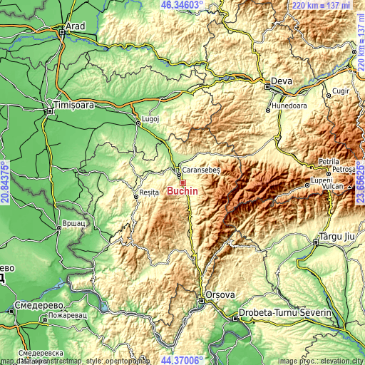 Topographic map of Buchin