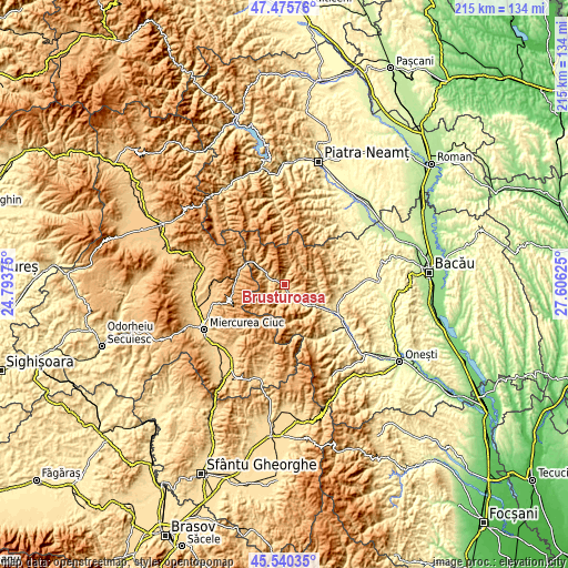 Topographic map of Brusturoasa