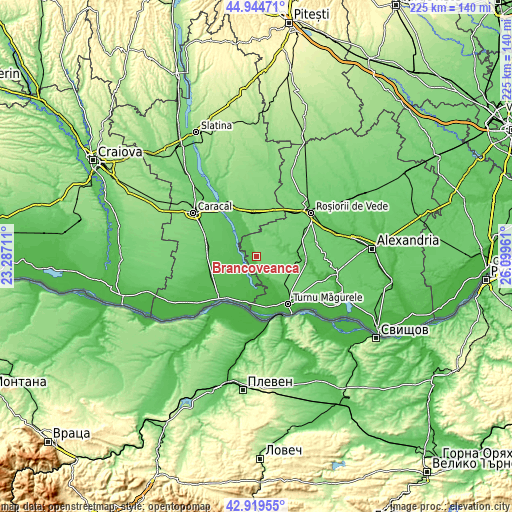 Topographic map of Brâncoveanca