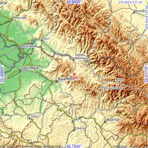 Topographic map of Breb