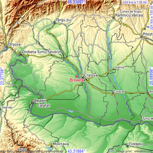 Topographic map of Breasta