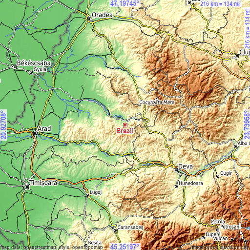 Topographic map of Brazii