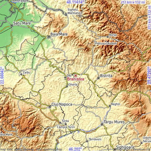 Topographic map of Braniştea