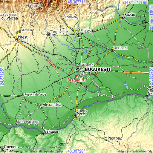 Topographic map of Bragadiru