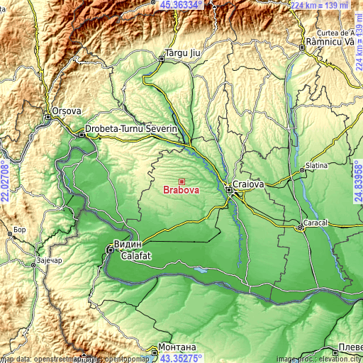 Topographic map of Brabova