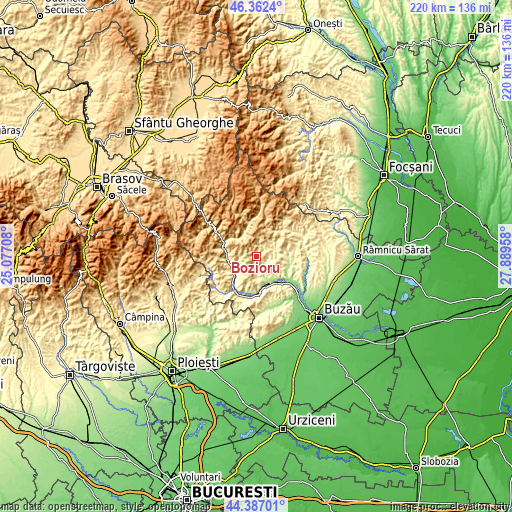 Topographic map of Bozioru