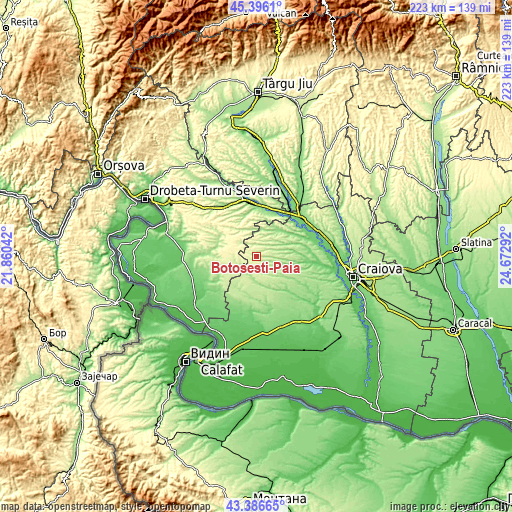 Topographic map of Botoşeşti-Paia