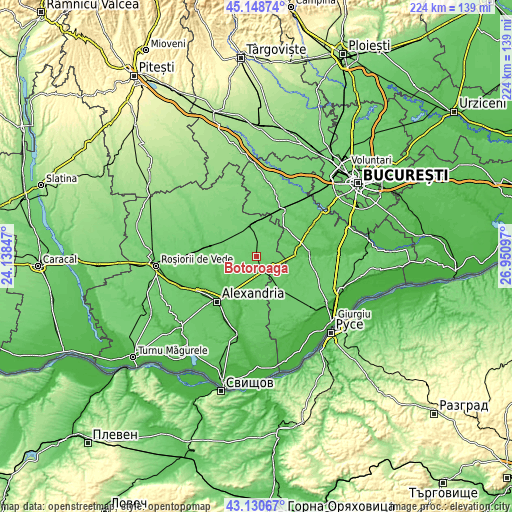 Topographic map of Botoroaga