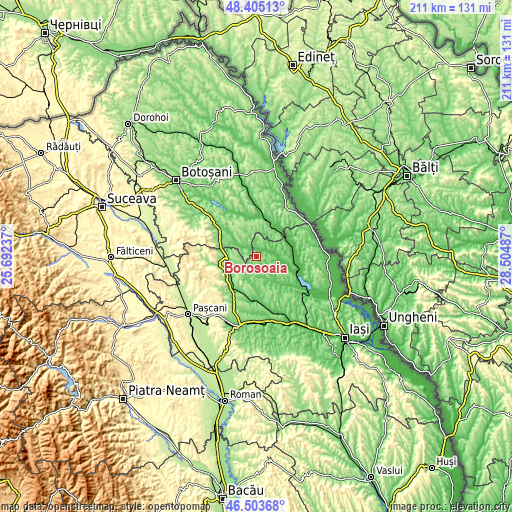 Topographic map of Borosoaia