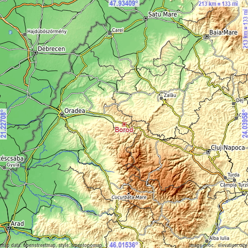 Topographic map of Borod