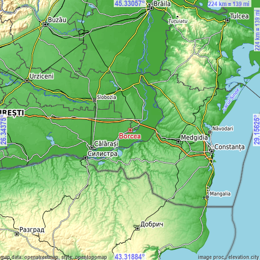 Topographic map of Borcea