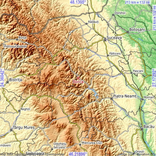Topographic map of Borca