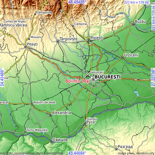 Topographic map of Bolintin Deal