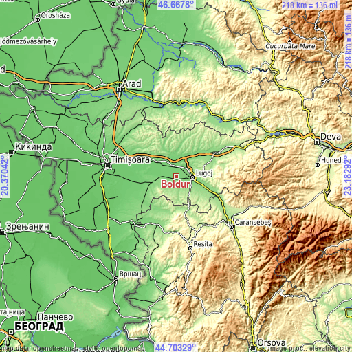 Topographic map of Boldur