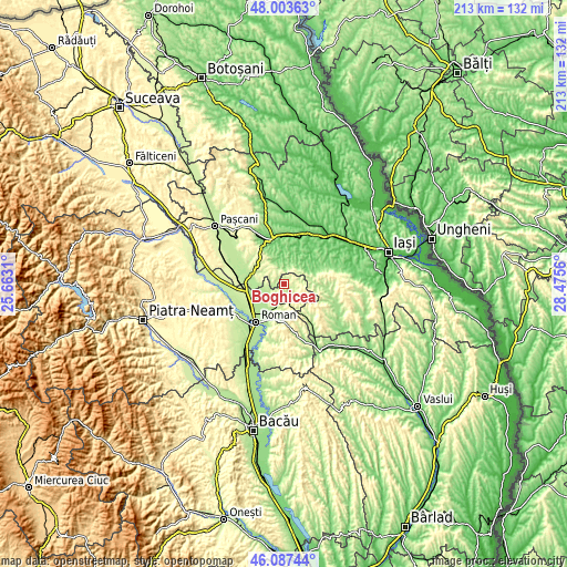 Topographic map of Boghicea