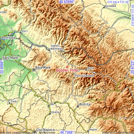 Topographic map of Bogdan Vodă