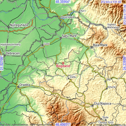 Topographic map of Bogdand