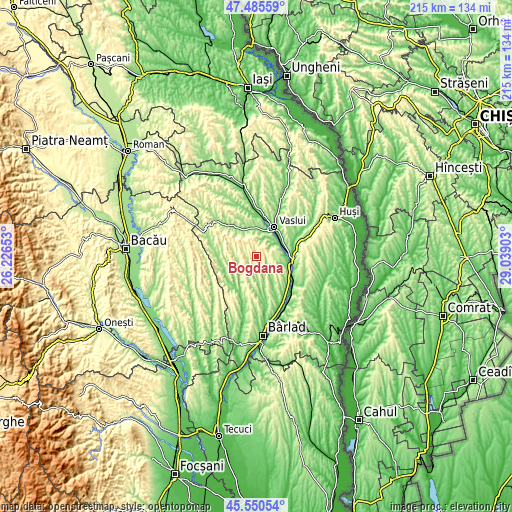 Topographic map of Bogdana