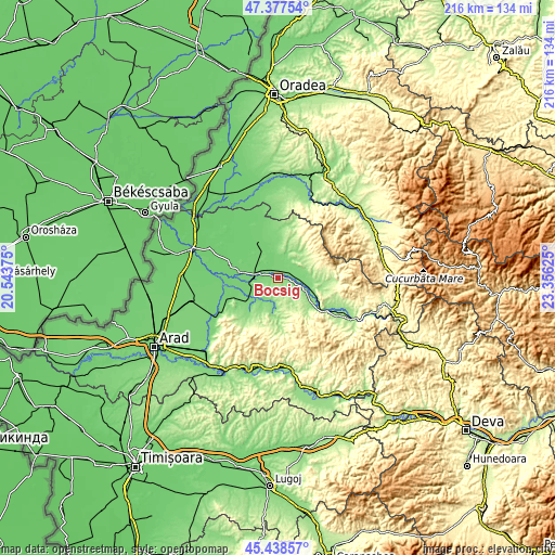 Topographic map of Bocsig