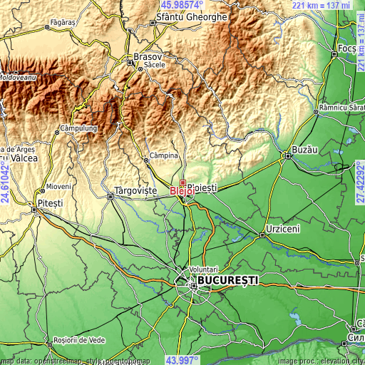 Topographic map of Blejoi