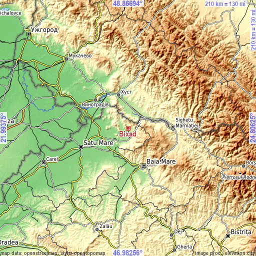 Topographic map of Bixad