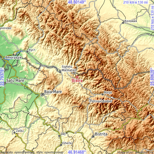 Topographic map of Bistra