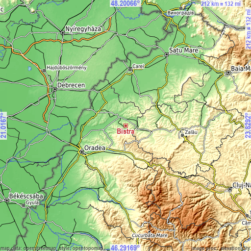 Topographic map of Bistra