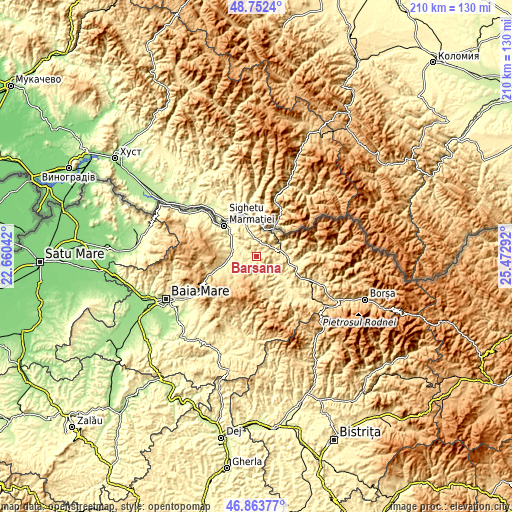 Topographic map of Bârsana