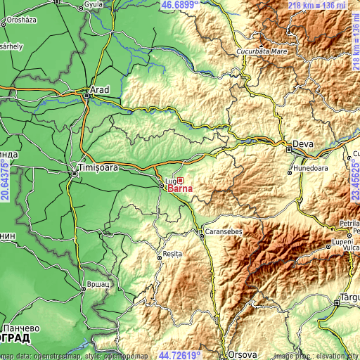 Topographic map of Bârna