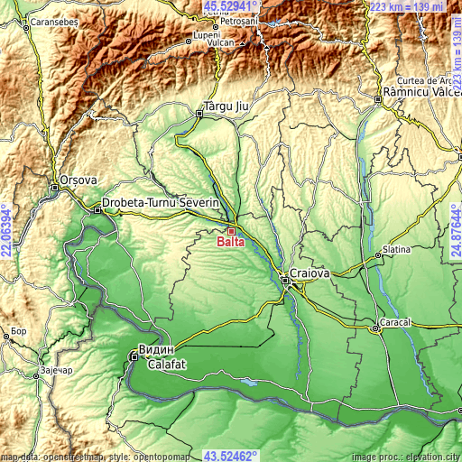 Topographic map of Bâlta