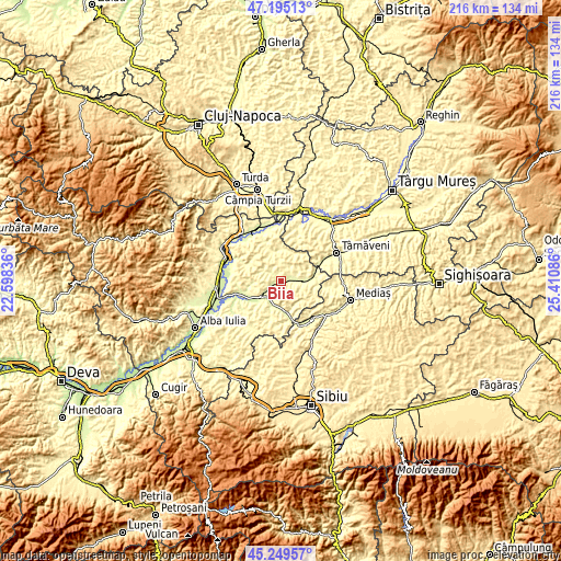 Topographic map of Biia