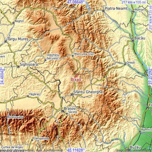 Topographic map of Bixad