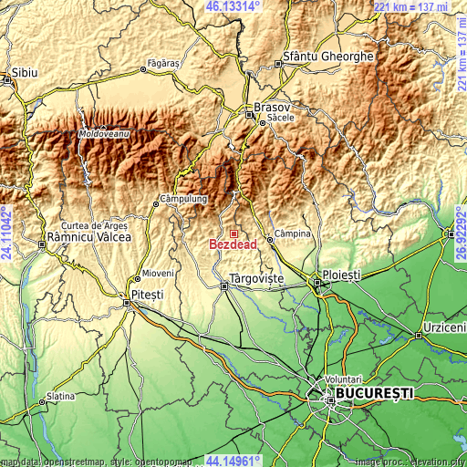Topographic map of Bezdead