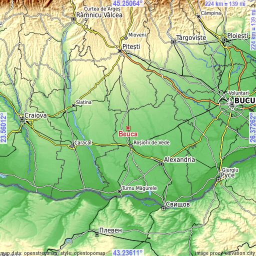 Topographic map of Beuca